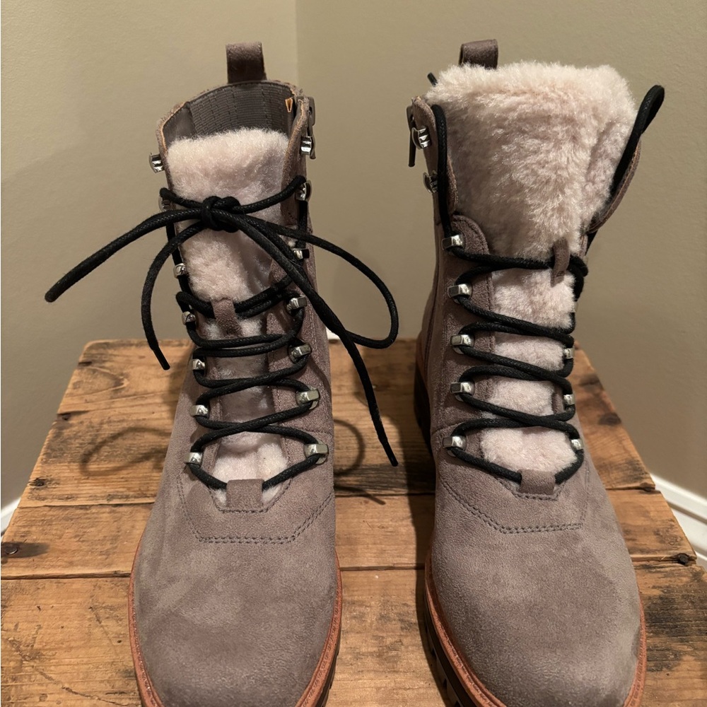 Nine West Suede Lace-Up Boots